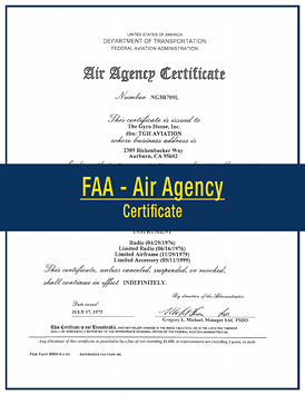 TGH Aviation FAA Air Agency Certificate