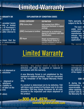 TGH Aviation Limited Warranty Image